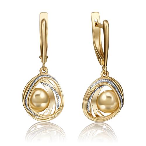 Серьги с английским замком из лимонного золота 02-4230-00-000-1130-48