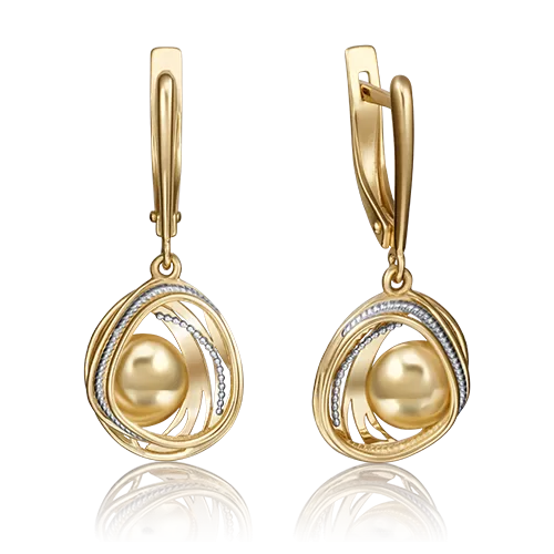 Серьги с английским замком из лимонного золота 02-4230-00-000-1130-48