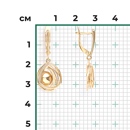 Серьги с английским замком из лимонного золота 02-4230-00-000-1130-48