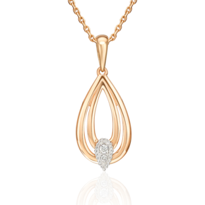 Подвеска из комбинированного золота с фианитами 03-3645-00-401-1111