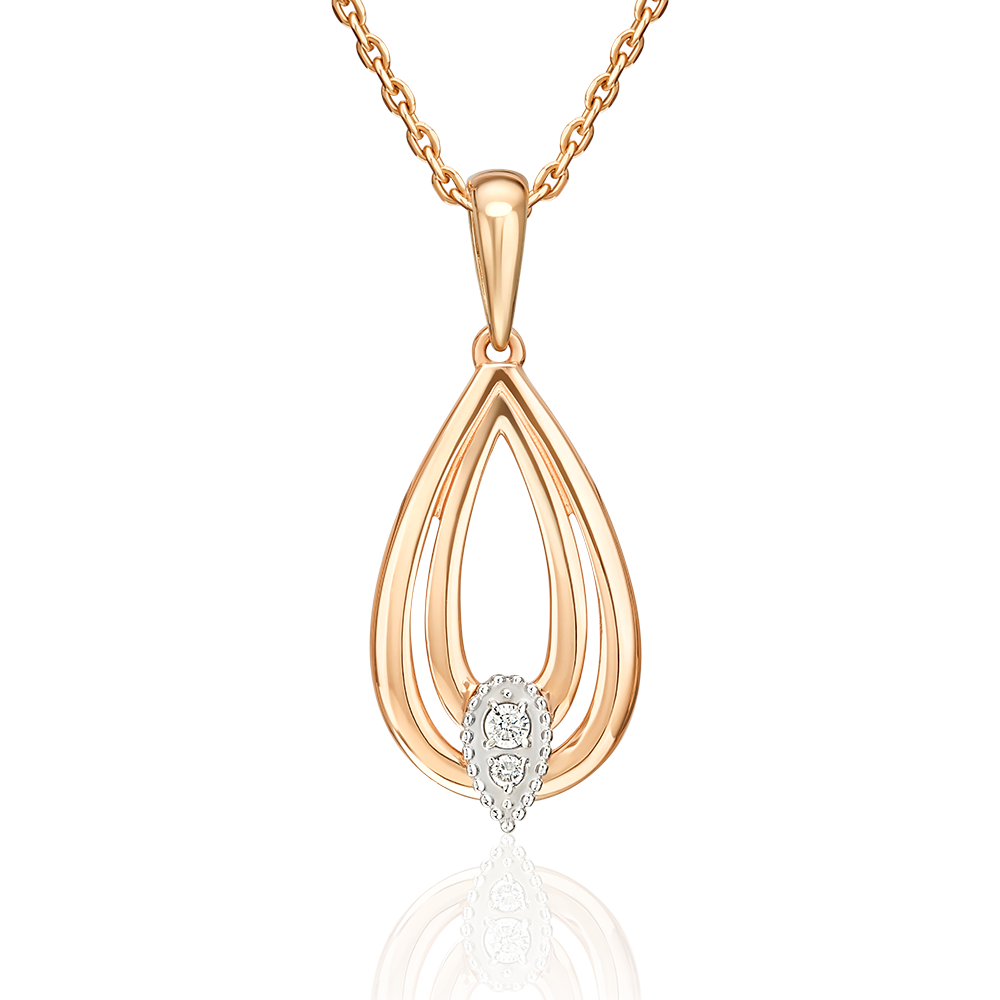 Подвеска из комбинированного золота с фианитами 03-3645-00-401-1111