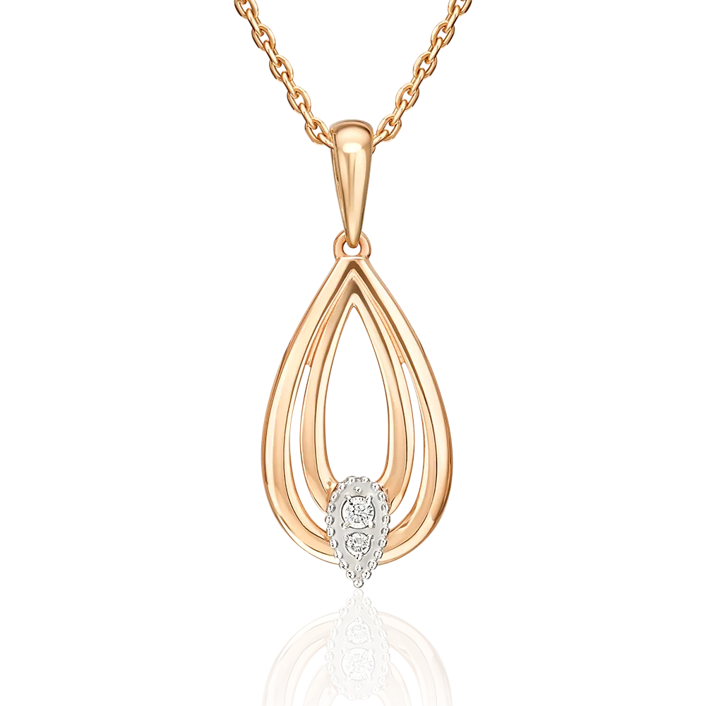 Подвеска из комбинированного золота с фианитами 03-3645-00-401-1111