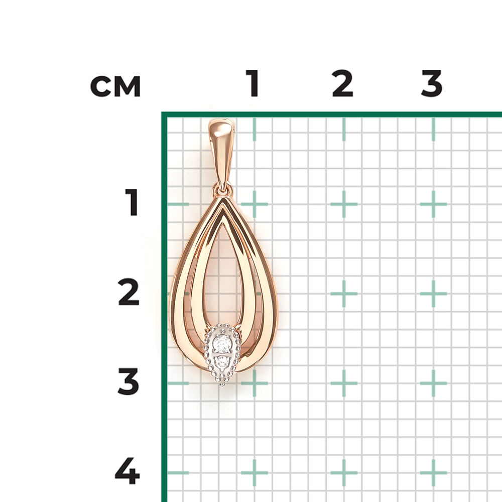 Подвеска из комбинированного золота с фианитами 03-3645-00-401-1111