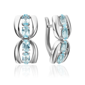 Серьги с английским замком из серебра с топазами 02-5473-00-201-0200