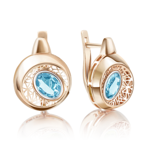 Серьги с английским замком из красного золота с топазом 02-4055-00-201-1110-57