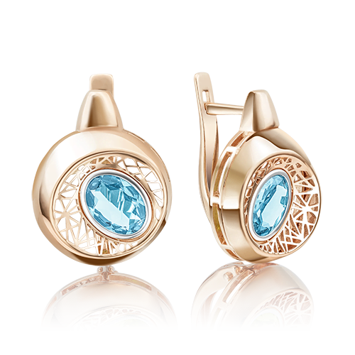 Серьги с английским замком из красного золота с топазом 02-4055-00-201-1110-57