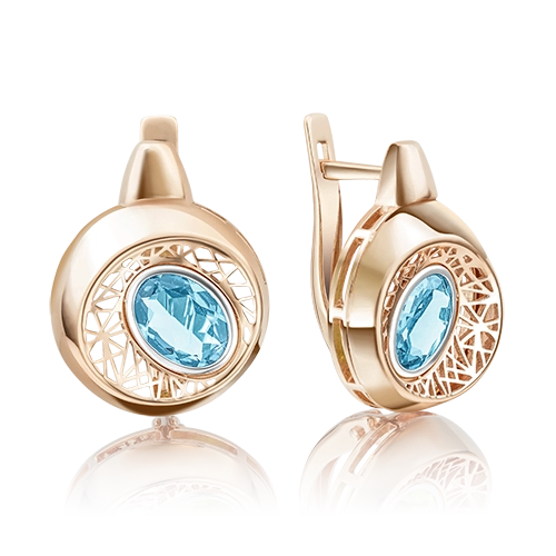 Серьги с английским замком из красного золота с топазом 02-4055-00-201-1110-57