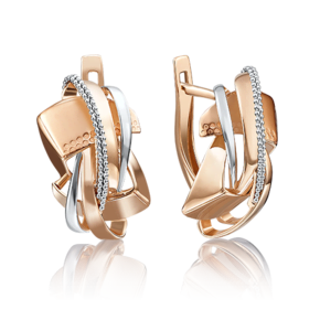 Серьги с английским замком из красного золота 02-4084-00-000-1110-48