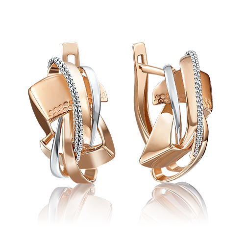 Серьги с английским замком из красного золота 02-4084-00-000-1110-48