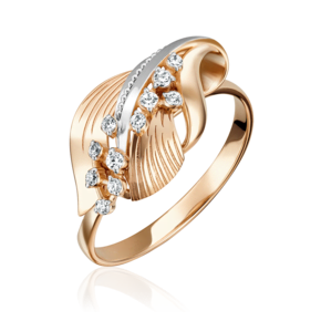 Кольцо из красного золота с фианитами 01-5094-00-401-1110-48