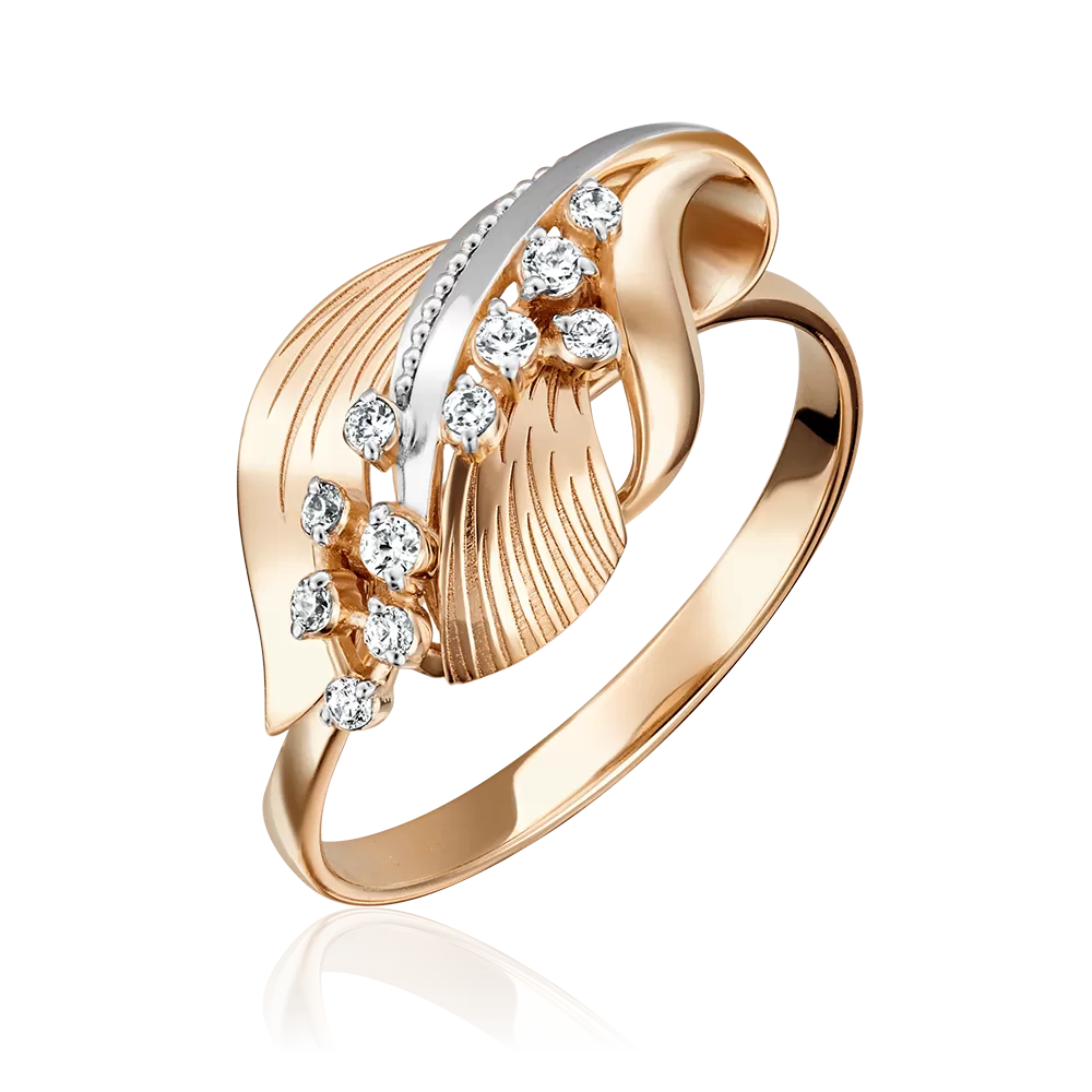 Кольцо из красного золота с фианитами 01-5094-00-401-1110-48