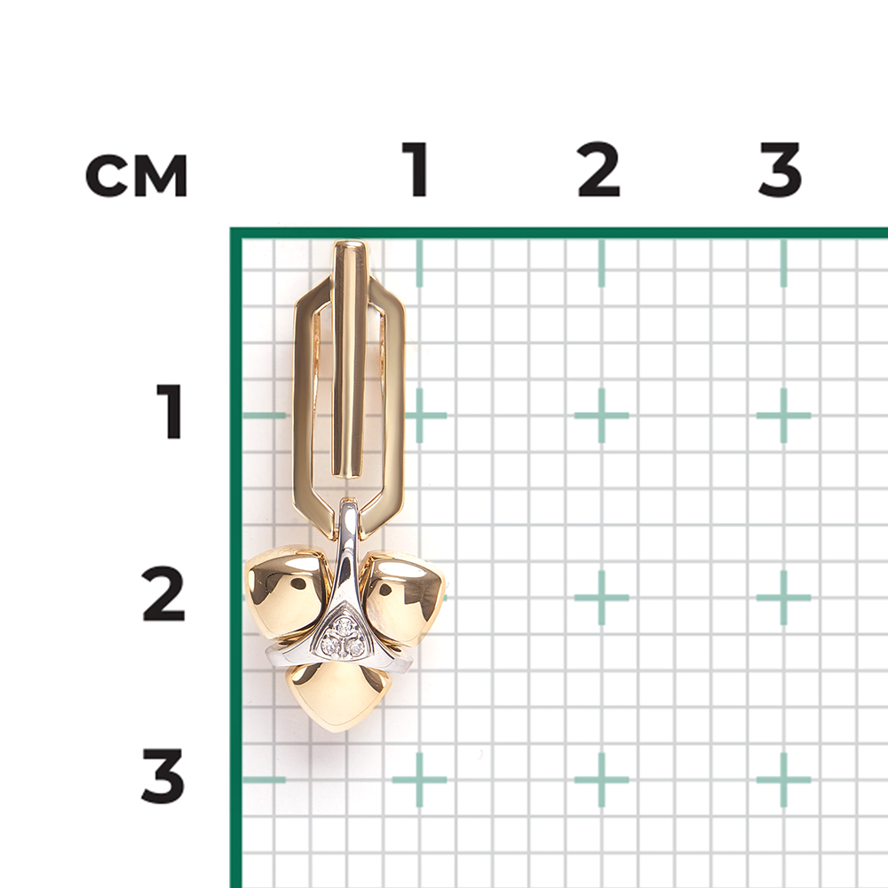 Подвеска из комбинированного золота с бриллиантами 03-3357-00-101-1121
