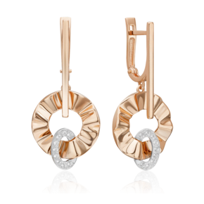 Серьги «Очарование» с английским замком из комбинированного золота с натуральными топазами white 02-5101-00-201-1111