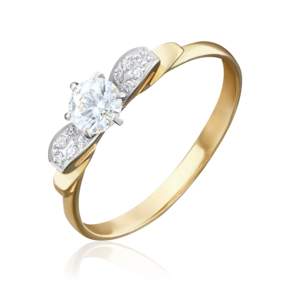 Помолвочное кольцо из лимонного золота с фианитами 01-4934-00-501-1130-38