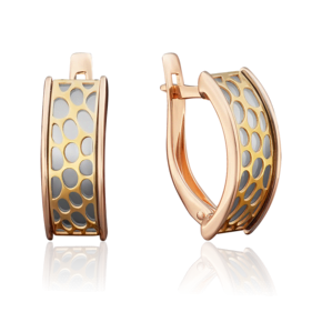 Серьги с английским замком из комбинированного золота 02-3810-00-000-1113-48