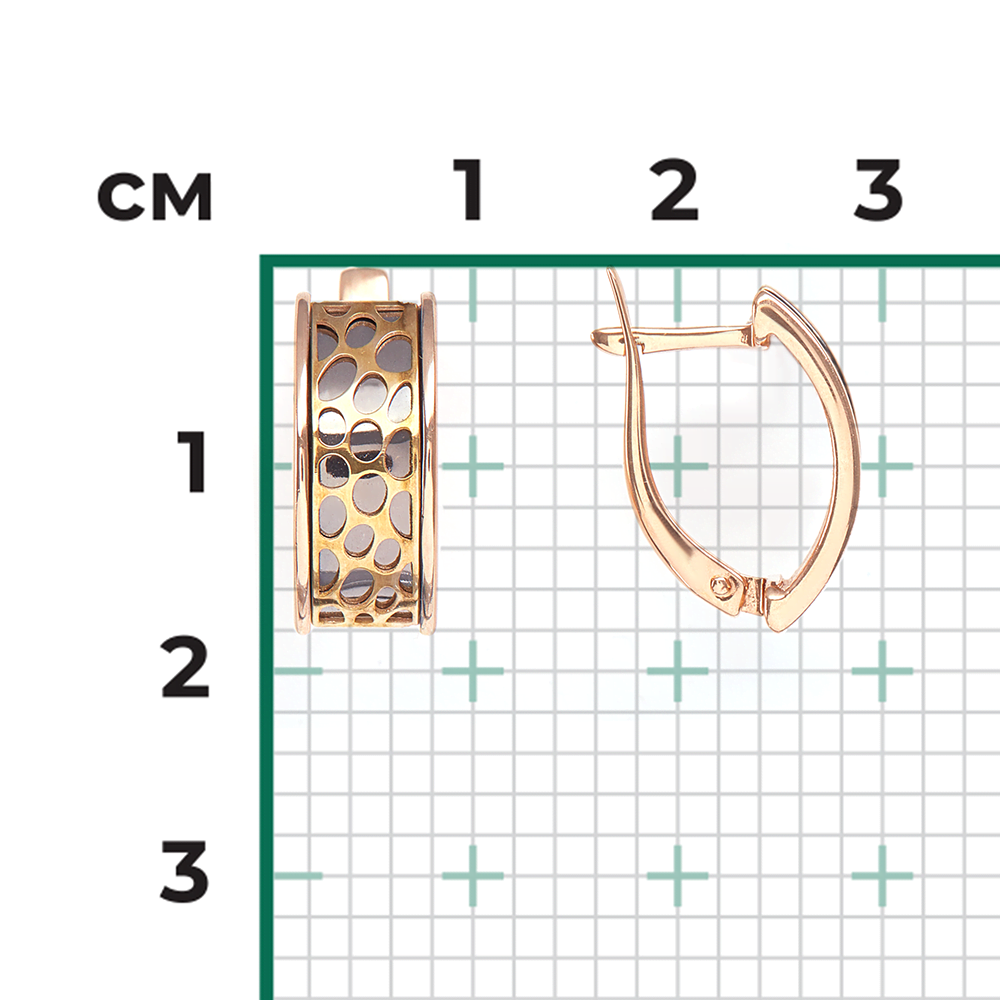 Серьги с английским замком из комбинированного золота 02-3810-00-000-1113-48