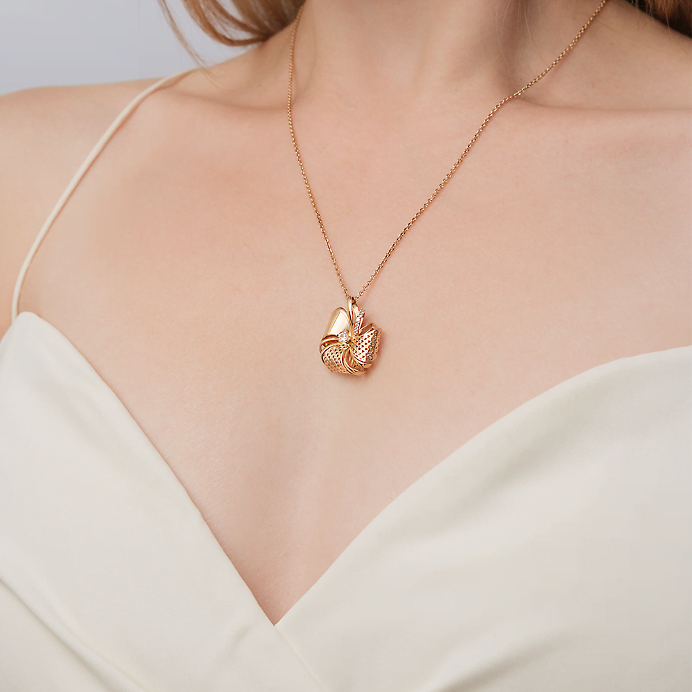 Подвеска из красного золота с фианитами 03-2604-00-401-1110-48