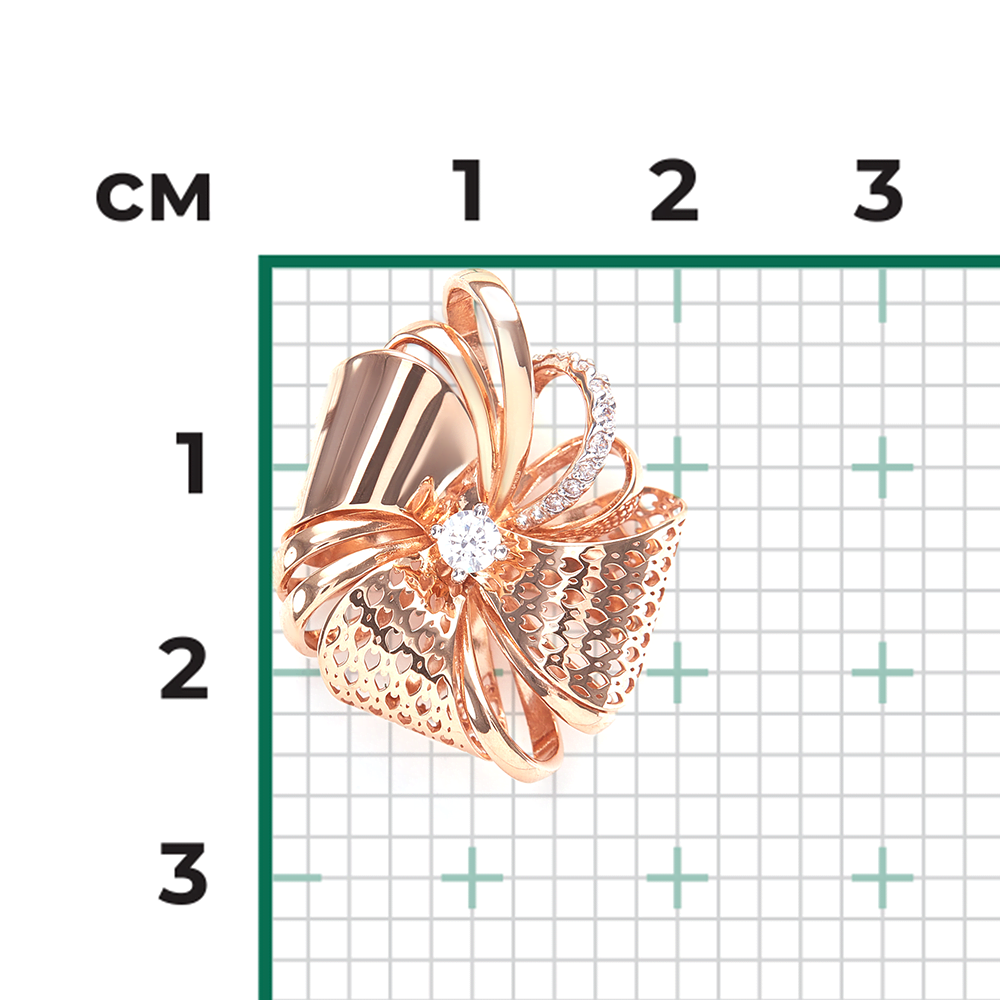 Подвеска из красного золота с фианитами 03-2604-00-401-1110-48