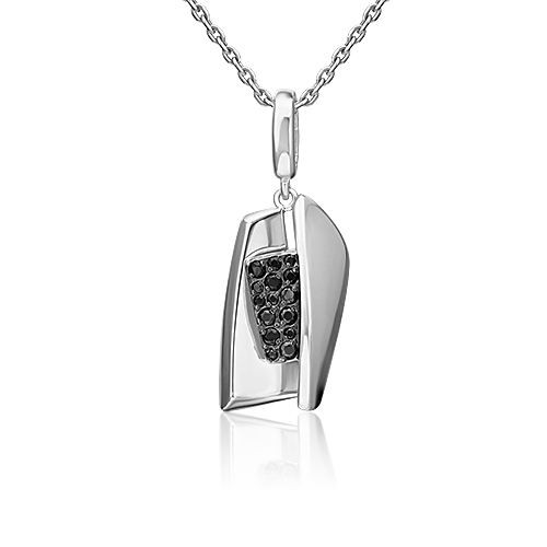 Подвеска из серебра с чёрными фианитами 03-3397-00-402-0200