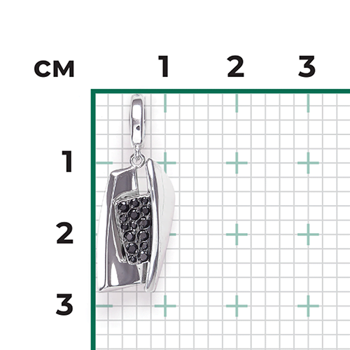 Подвеска из серебра с чёрными фианитами 03-3397-00-402-0200