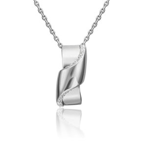 Подвеска из белого золота с фианитами