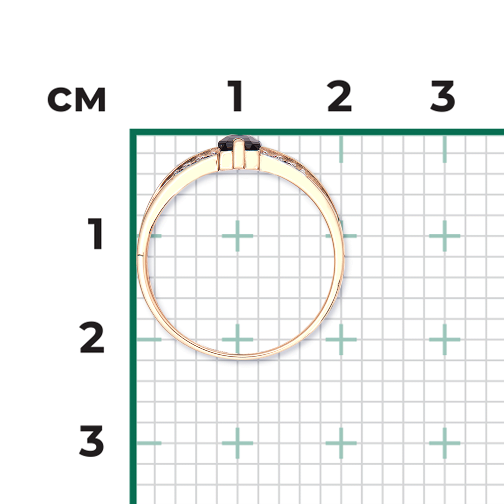 Кольцо из красного золота с сапфиром и бриллиантами 01-1253-00-105-1110-30