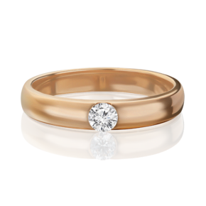 Обручальное кольцо из красного золота с бриллиантом 01-1255-00-101-1110-30