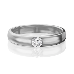 Обручальное кольцо из белого золота с бриллиантом 01-1256-00-101-1120-30