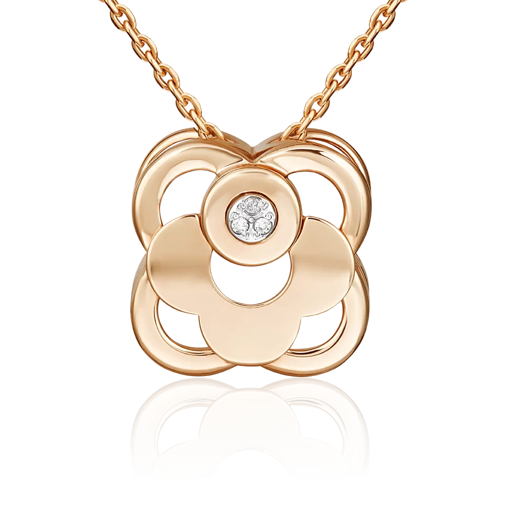 Подвеска из комбинированного золота с бриллиантами 03-3372-00-101-1111