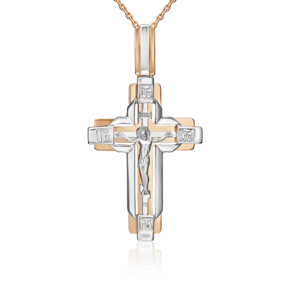 Православный крест из комбинированного золота 03-3566-00-000-1111