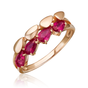 Кольцо из красного золота с рубинами 01-5842-00-104-1110