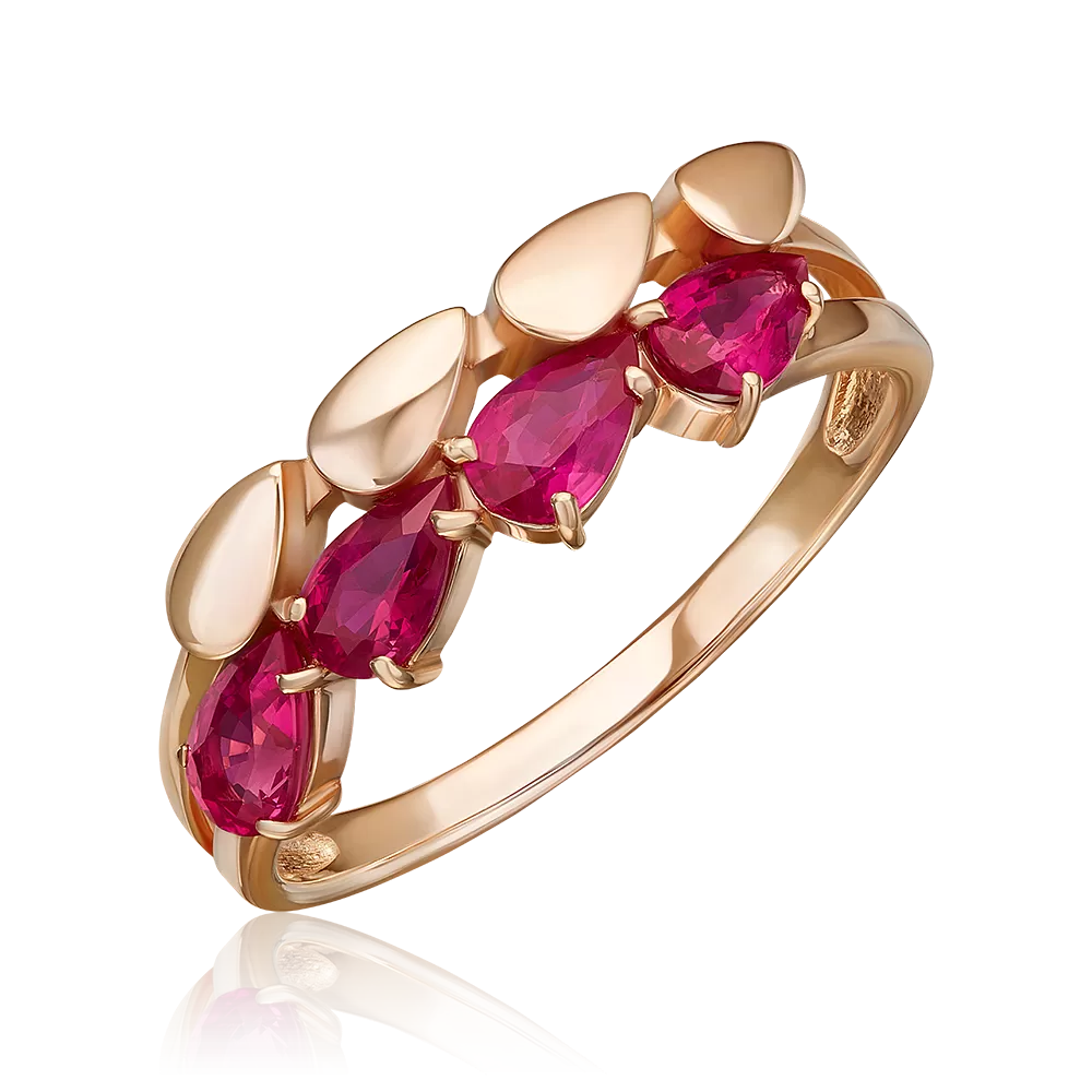 Кольцо из красного золота с рубинами 01-5842-00-104-1110