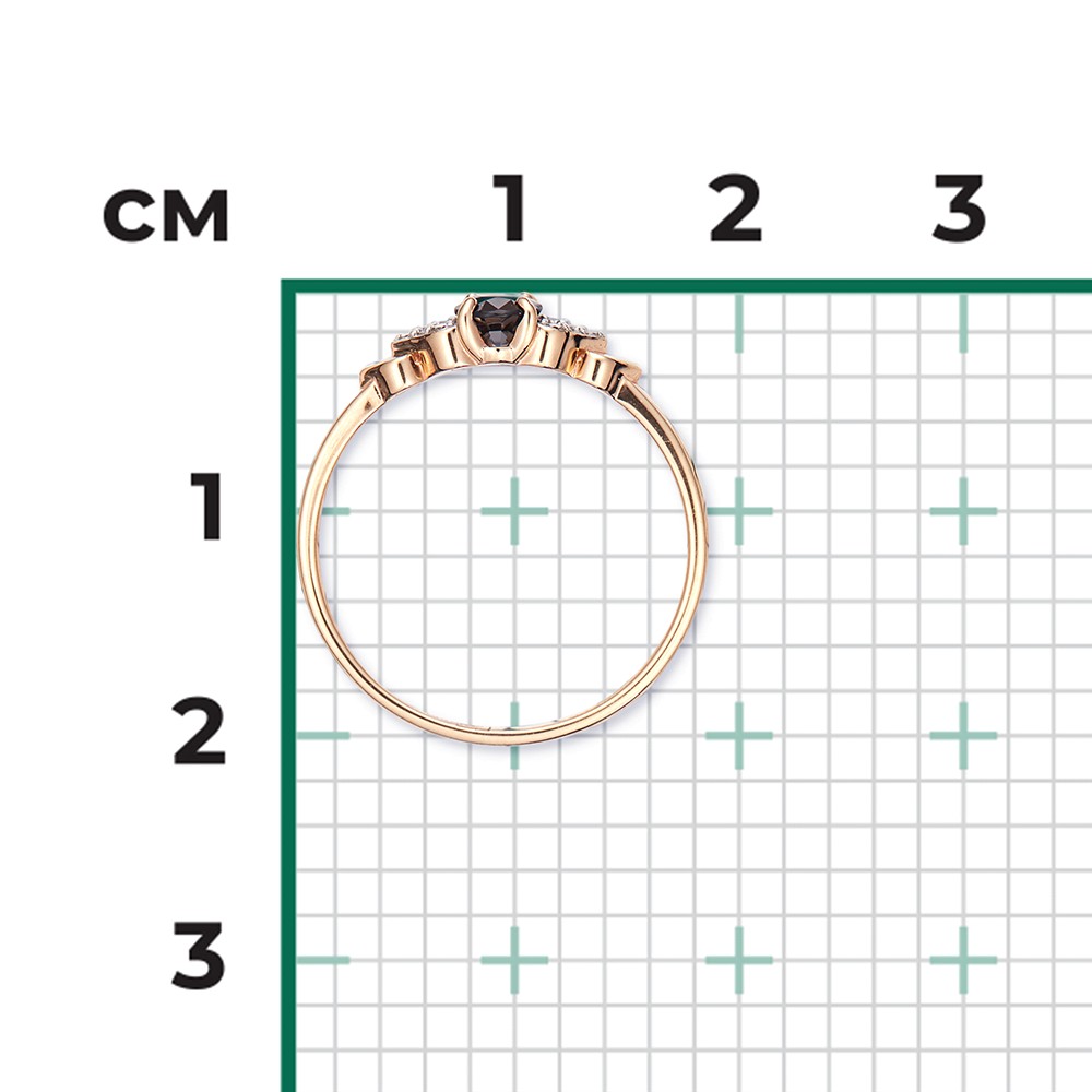 Кольцо из красного золота с сапфиром и бриллиантами 01-1291-00-105-1110-30