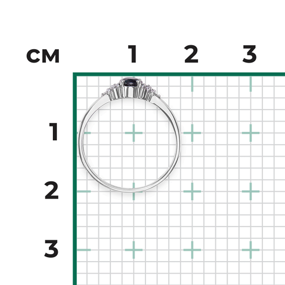 Кольцо из белого золота с сапфиром и бриллиантами 01-1294-00-105-1120-30