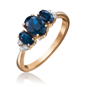 Кольцо из красного золота с сапфирами и бриллиантами 01-1295-00-105-1110-30