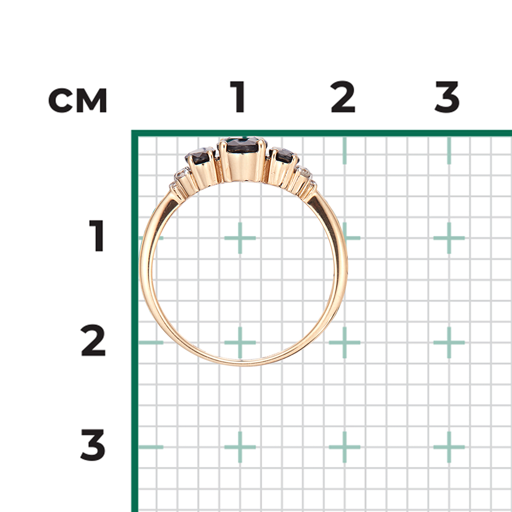 Кольцо из красного золота с сапфирами и бриллиантами 01-1295-00-105-1110-30