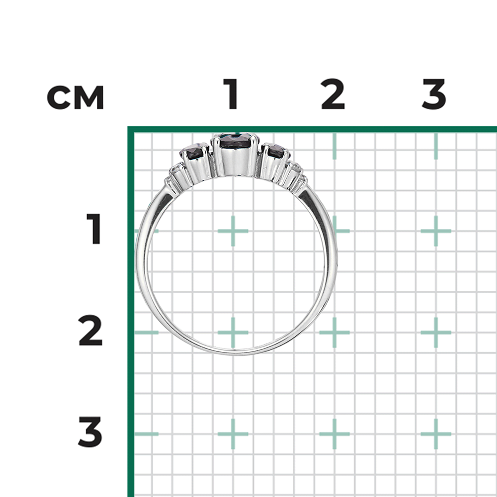 Кольцо из белого золота с сапфирами и бриллиантами 01-1296-00-105-1120-30