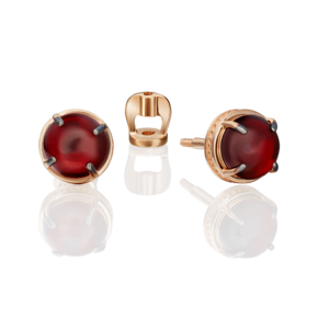 Серьги-пусеты из красного золота с гранатом 02-4678-00-204-1110-46