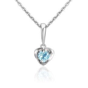 Подвеска «Сердце» из белого золота с топазом