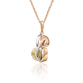 Подвеска из комбинированного золота с фианитами 03-2820-00-401-1113-48