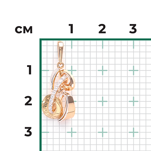 Подвеска из комбинированного золота с фианитами 03-2820-00-401-1113-48