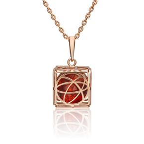 Подвеска из красного золота с янтарём 03-2985-00-271-1110-46