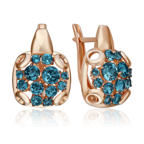 Серьги с английским замком из красного золота с топазами 02-5397-01-201-1110