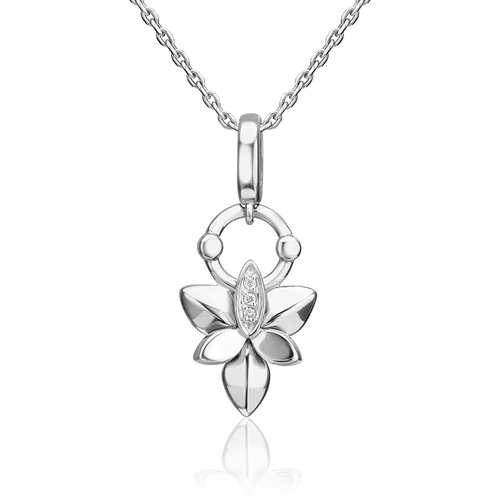 Подвеска из белого золота с бриллиантами 03-3359-00-101-1120