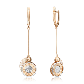 Серьги «Импульс» с английским замком из комбинированного золота 02-4776-00-000-1111-74