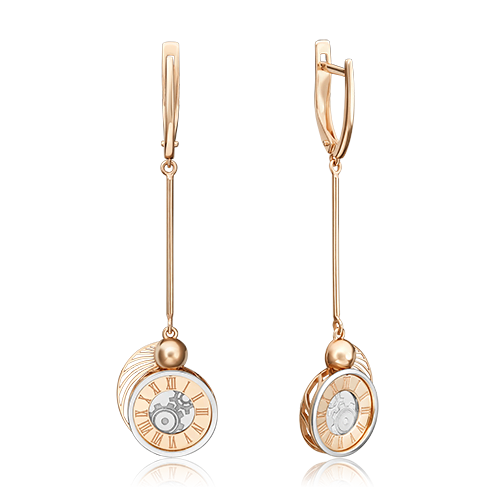 Серьги «Импульс» с английским замком из комбинированного золота 02-4776-00-000-1111-74