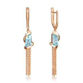 Серьги с английским замком из красного золота с топазом 02-4563-00-201-1110-46