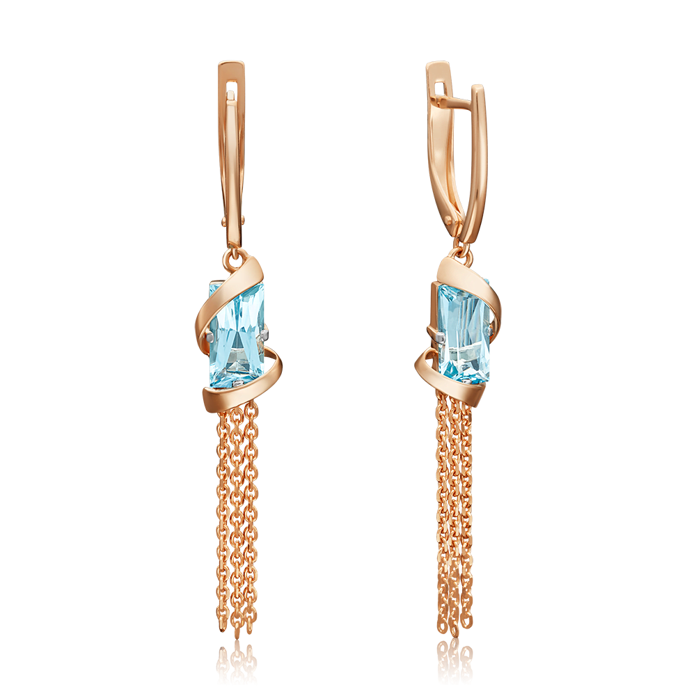 Серьги с английским замком из красного золота с топазом 02-4563-00-201-1110-46