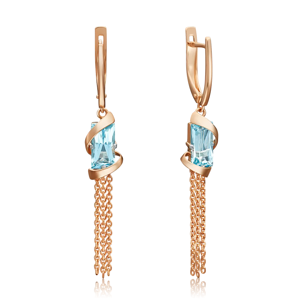 Серьги с английским замком из красного золота с топазом 02-4563-00-201-1110-46