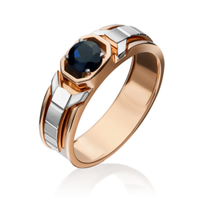 Печатка из комбинированного золота с сапфиром 01-5255-00-102-1111-30